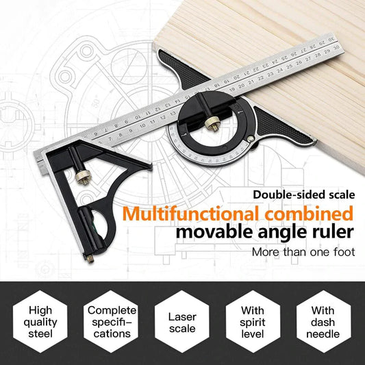 🔥Multifunctional Combination of Movable Angle Ruler Set📏