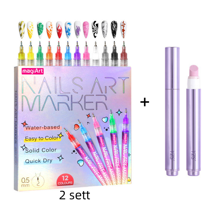 🎁Hot Sale 50% OFF⏳🎨12 Colors Nail Art Pens Set
