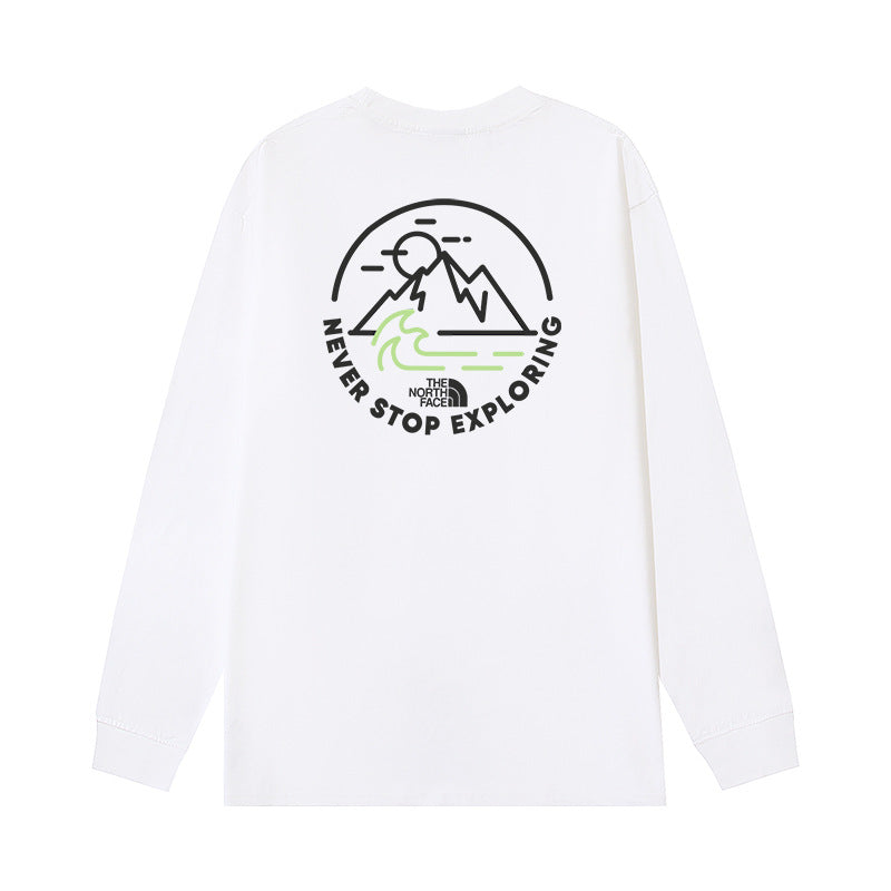 The North Face Never Stop Exploring Mountain Graphic Long Sleeve T-Shirt – White
