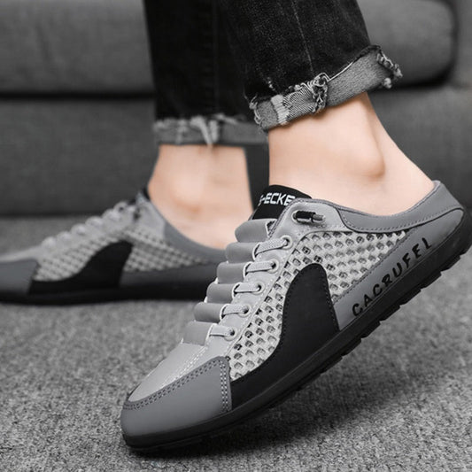 Men’s Breathable Mesh Slip-On Half Slippers