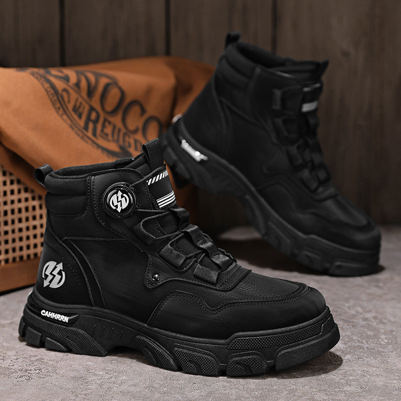 ⏰Men's outdoor swivel buckle work shoes(Waterproof, Anti-slip,Comfortable and Breathable)