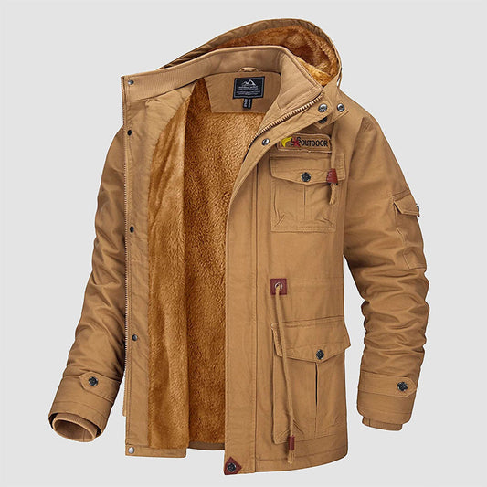 Men's Winter Drawstring Cotton Military Driver Jacket - Comfort and Style Combined