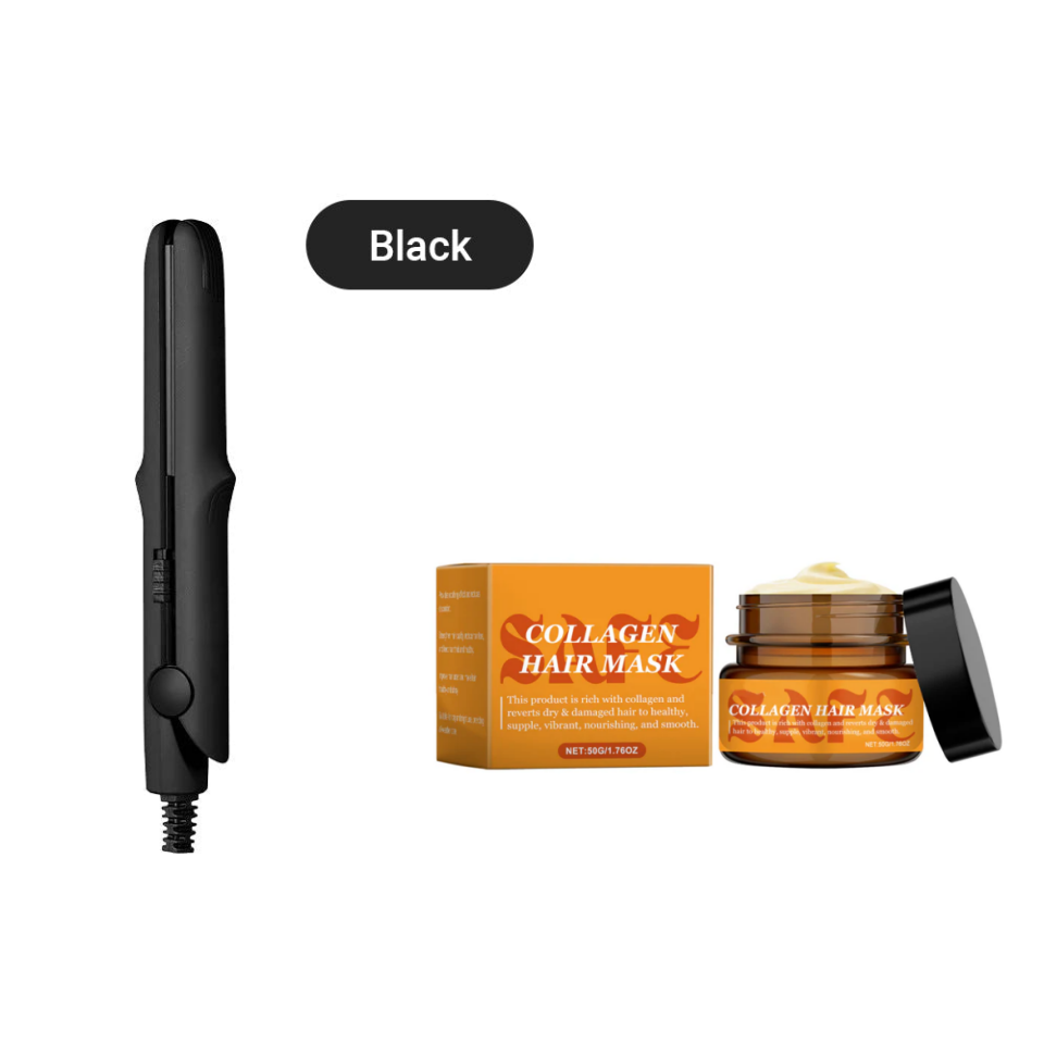 2-in-1 Mini Curling Wand & Flat Iron Hair Straightener