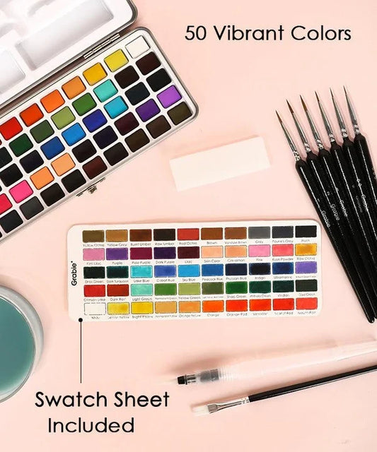 📢📢50% OFF !! ⏰Premium Watercolor Set - Portable Paint Kit - Perfect for Gifting to Adults, Teens, Tweens, & Kids