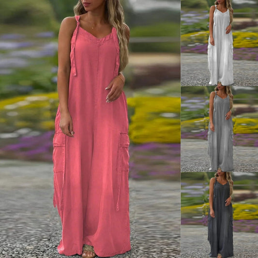 🔥New Hot Selling❤️🔥Women's Loose Wide-Leg Jumpsuit with Pockets