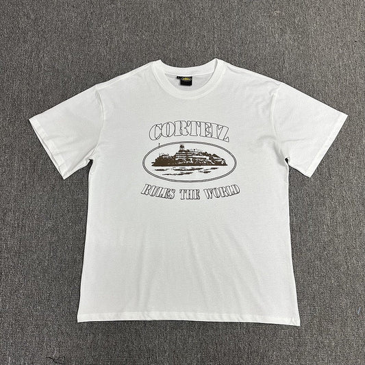 Vintage Graphic Print White T-Shirt Unisex Streetwear Casual Short Sleeve Tee