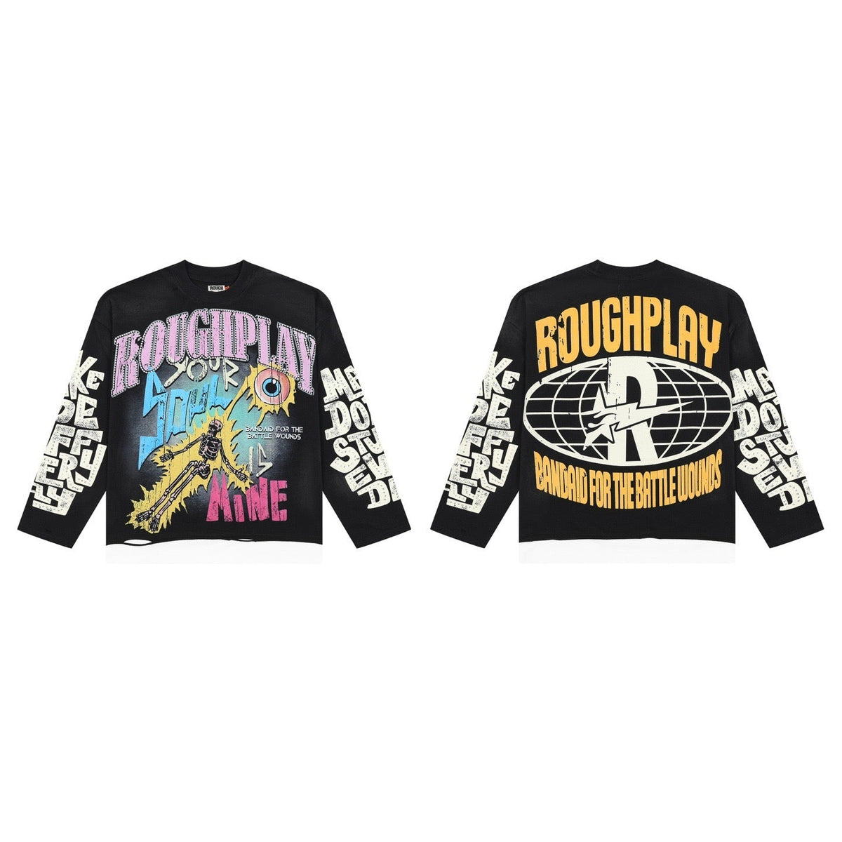 Retro Graphic Print Long Sleeve Cotton T-Shirt Unisex Oversized