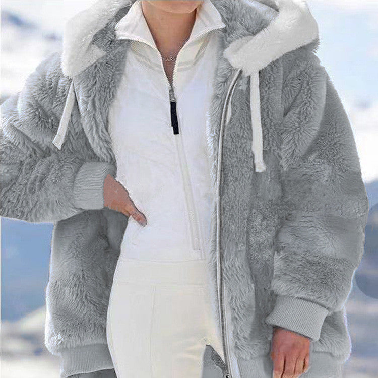 🎁Christmas Hot Sale 50% OFF🎄Hooded Fleece Jacket with Shearling Lining❄️