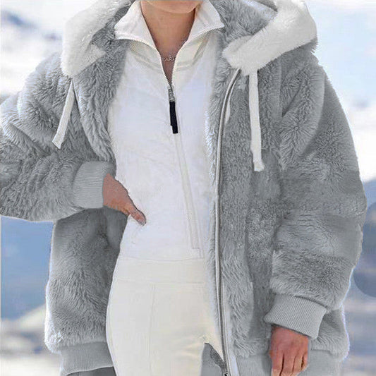 🎁Christmas Hot Sale 50% OFF🎄Hooded Fleece Jacket with Shearling Lining❄️