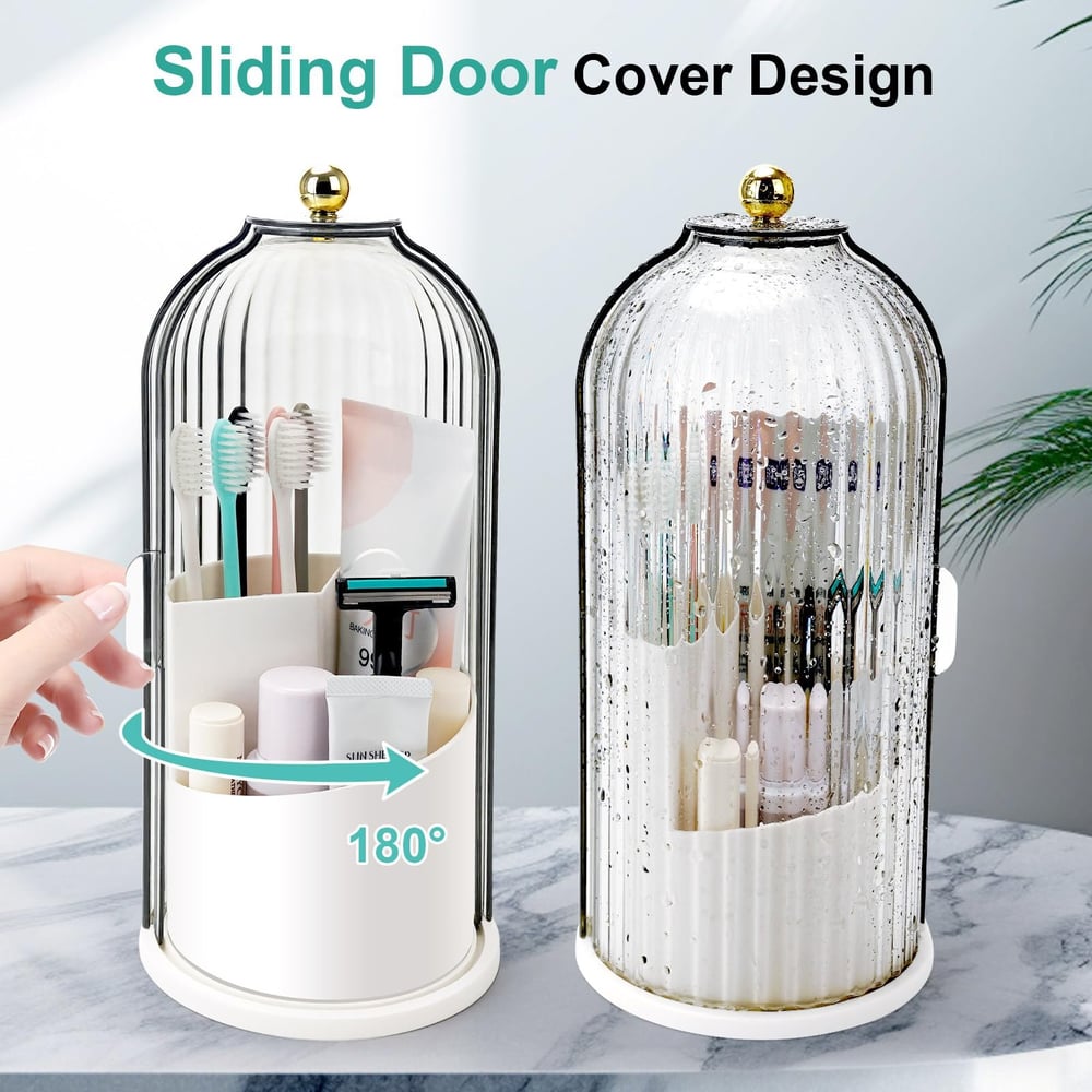 🪥 50% OFF NOW! 🏠 Sliding Lid Toothbrush Organizer – Hygienic Design, Drip-Free & Space-Saving 🚿