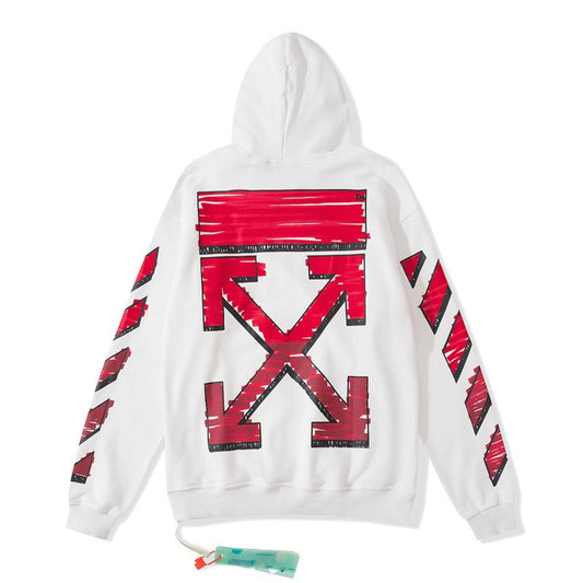 Off-White White Red Arrow Graphic Hoodie