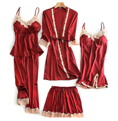 💖Limited Sale 50% OFF💖5 Piece Ice Silk Pajamas
