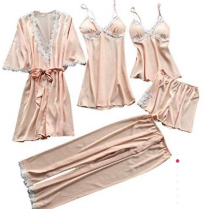 💖Limited Sale 50% OFF💖5 Piece Ice Silk Pajamas