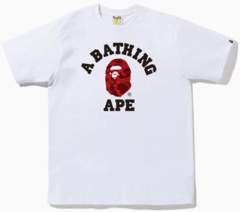 BAPE Fire Camo College Tee White