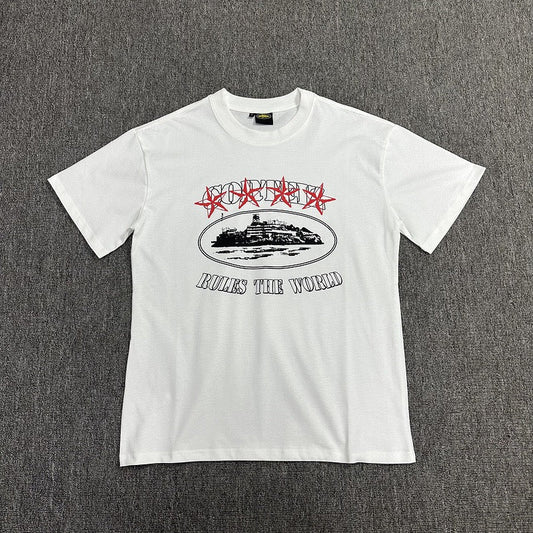 Black Graphic Print T-Shirt Unisex Streetwear Casual Short Sleeve Tee