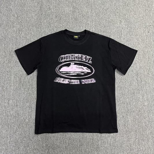 Vintage Graphic Print Black T-Shirt Streetwear Casual Short Sleeve Tee