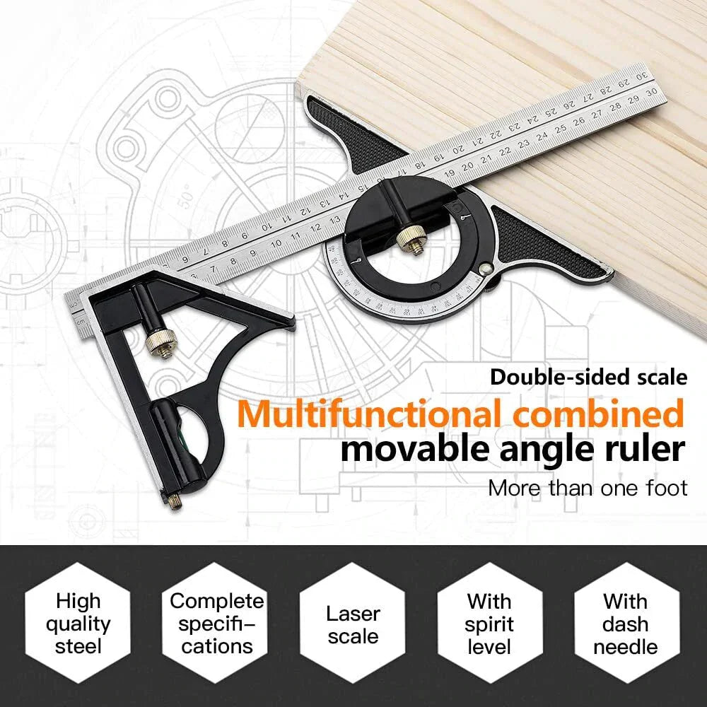 🔥Multifunctional Combination of Movable Angle Ruler Set📏