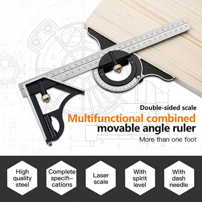 🔥Multifunctional Combination of Movable Angle Ruler Set📏