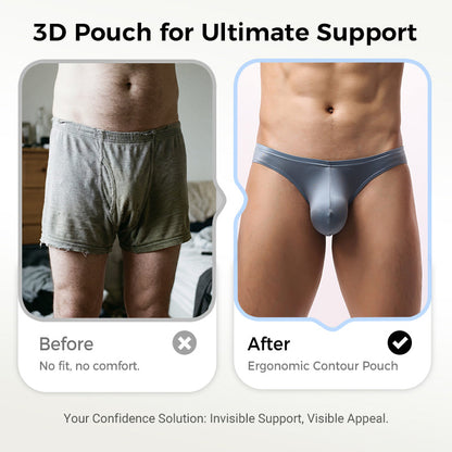 Men's Low-Rise Contoured Pouch Sexy Briefs