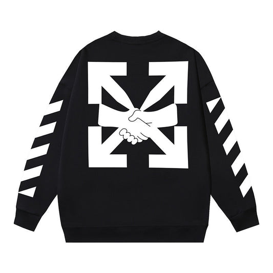 Off-White Arrow Handshake Graphic Sweatshirt Black