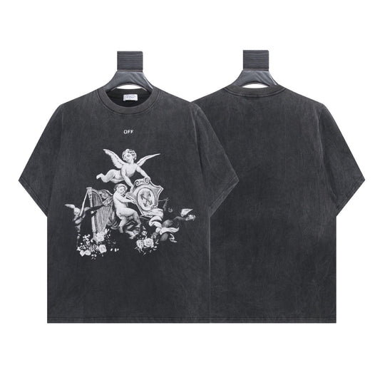 Off-White Vintage Angel Graphic Black T-Shirt