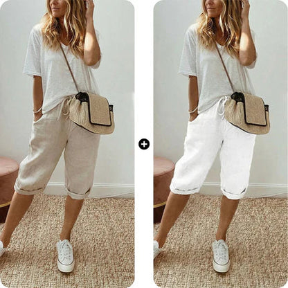 ⏳Time-Limited Special⏰Women's Casual Cotton Linen Capris