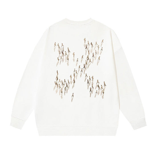 OFF WHITE Figure Print Crewneck Sweatshirt White
