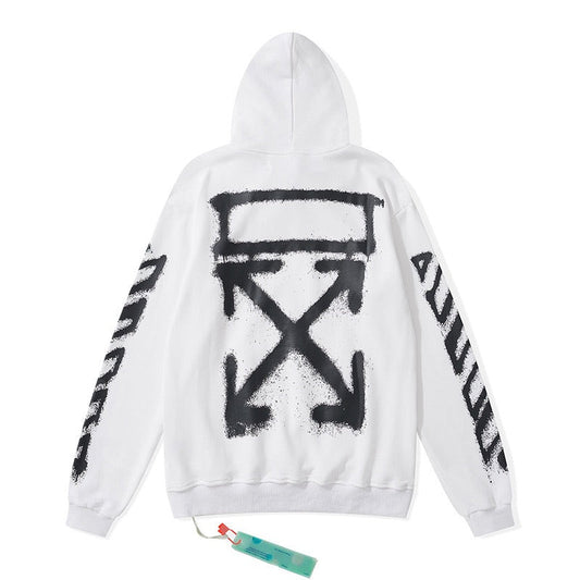 Off-White White Black Spray Arrow Hoodie