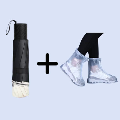 ☔12-Rib Large Foldable Windproof Umbrella