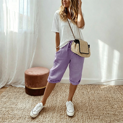 ⏳Time-Limited Special⏰Women's Casual Cotton Linen Capris