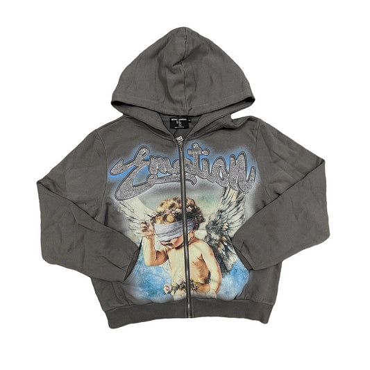 EMOTION Angel Graphic Zip Up Hoodie