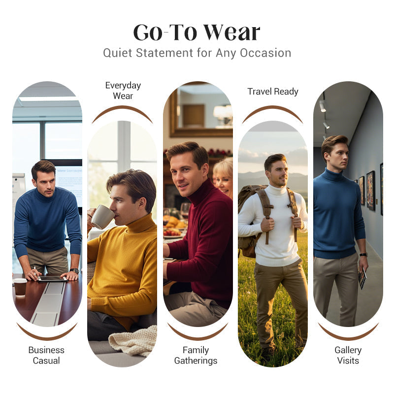 ⏳ Hot Sale!  ⏰Men's Solid Color Premium Turtleneck Sweater👔