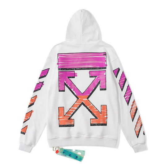 Off-White White Color Arrow Graphic Hoodie