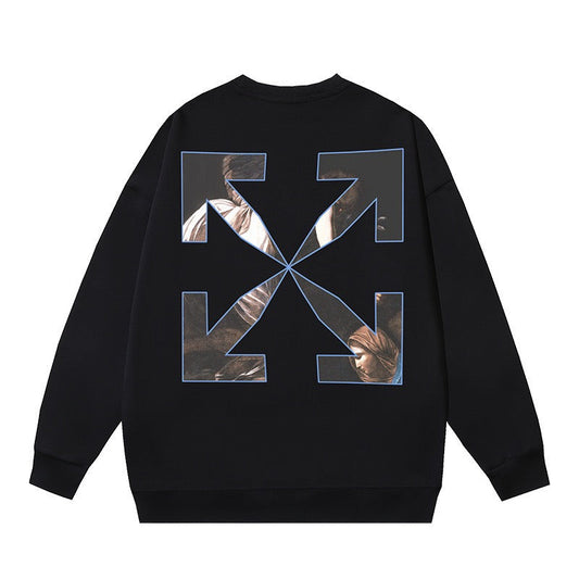 OFF WHITE Painting Arrow Graphic Crewneck Sweatshirt Black
