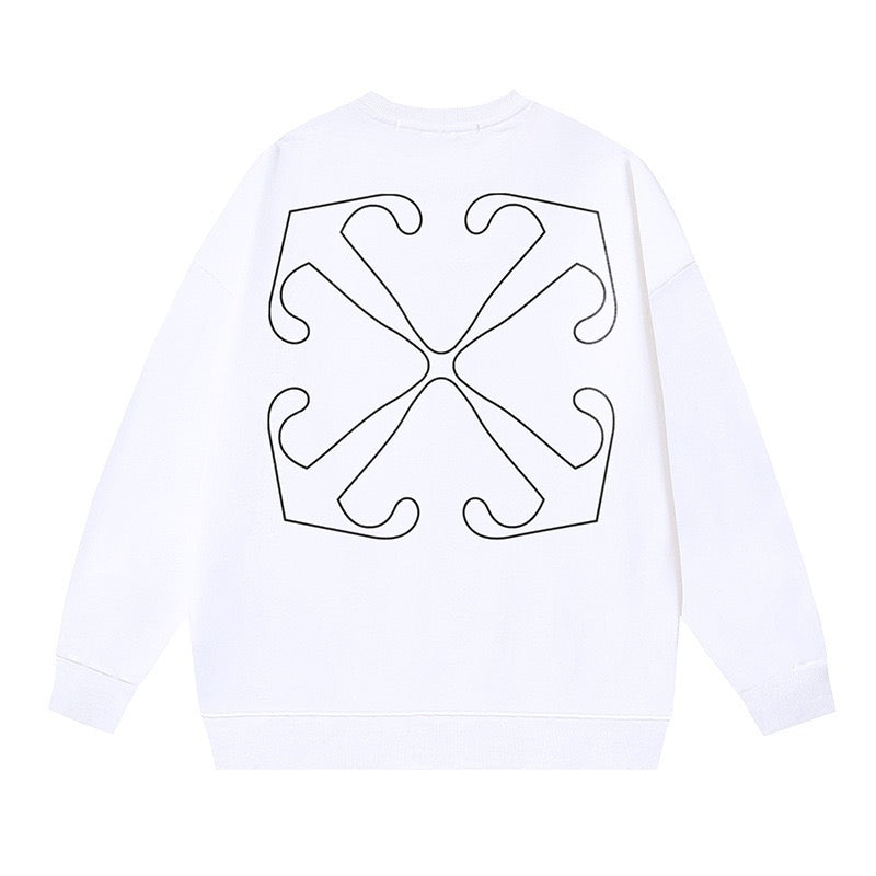 OFF WHITE Outline Arrow Logo Crewneck Sweatshirt White