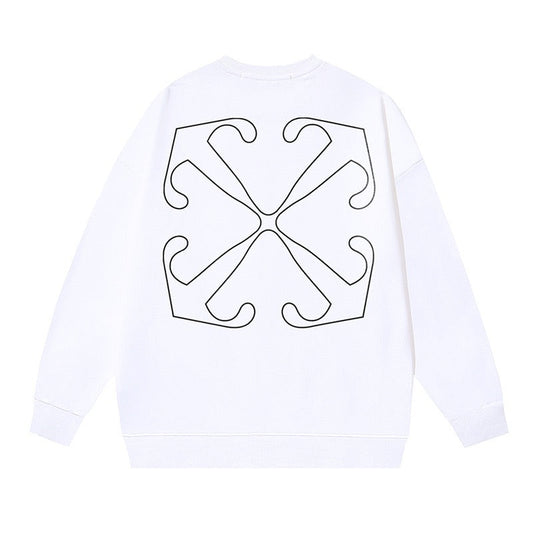 OFF WHITE Outline Arrow Logo Crewneck Sweatshirt White