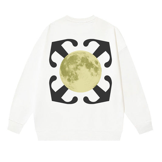 OFF WHITE Moon Arrow Logo Crewneck Sweatshirt White