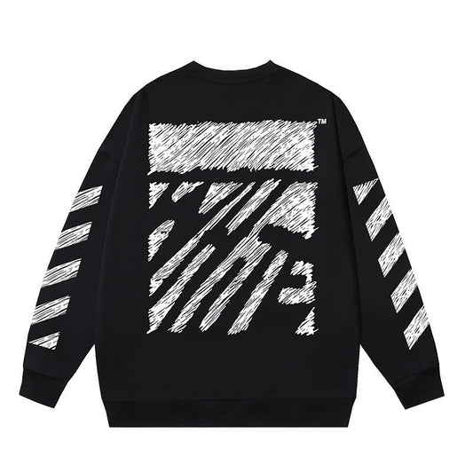 OFF WHITE Scribble Arrow Graphic Crewneck Sweatshirt Black