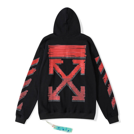 Off-White Black Red Arrow Graphic Hoodie