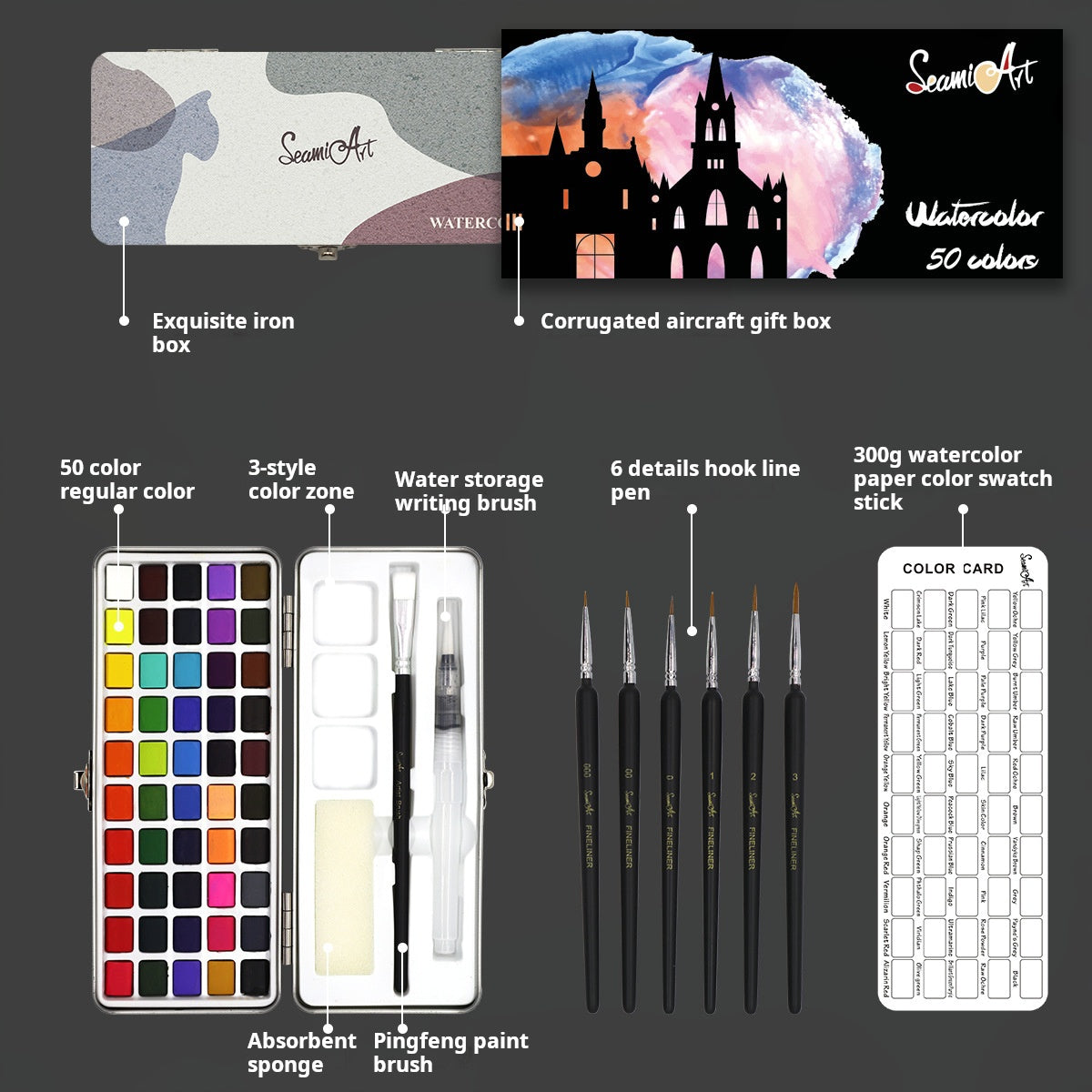 📢📢50%  OFF !! ⏰Premium Watercolor Set - Portable Paint Kit - Perfect for Gifting to Adults, Teens, Tweens, & Kids