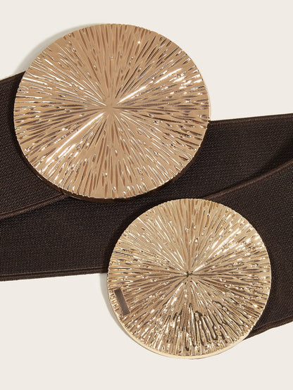 Women's Vintage Gold Buckle High Elastic Belt🎁