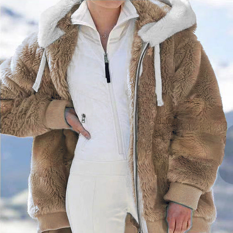 🎁Christmas Hot Sale 50% OFF🎄Hooded Fleece Jacket with Shearling Lining❄️
