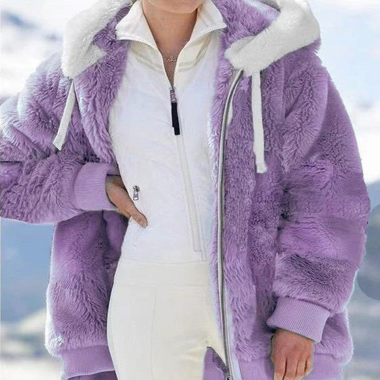 🎁Christmas Hot Sale 50% OFF🎄Hooded Fleece Jacket with Shearling Lining❄️