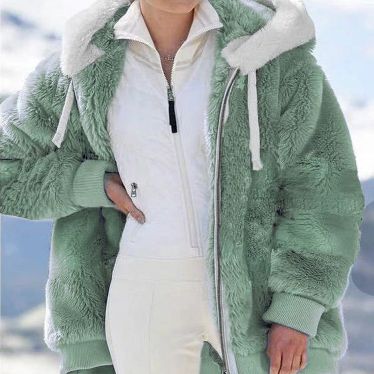 🎁Christmas Hot Sale 50% OFF🎄Hooded Fleece Jacket with Shearling Lining❄️