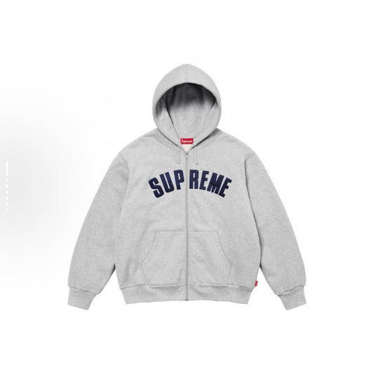 Supreme Arc Thermal Lined Zip Up Hooded Sweatshirt - Heather Grey
