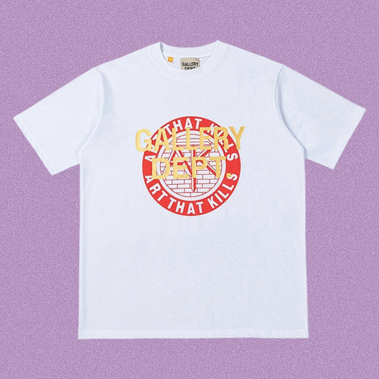 Gallery Dept. Art That Kills Stamp Logo Short Sleeve T-Shirt - White/Red