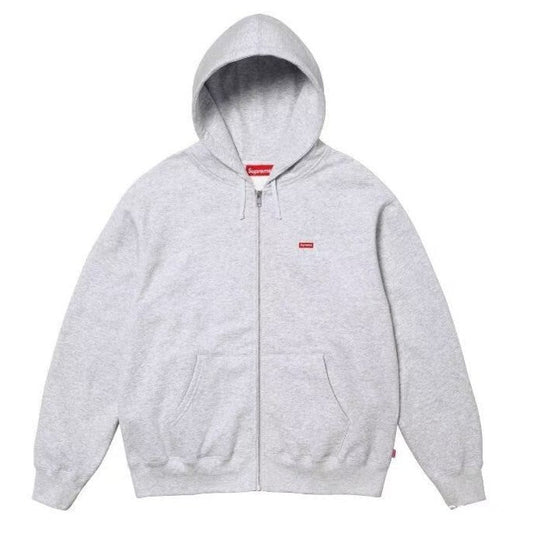 Supreme Small Box Zip Up Hooded Sweatshirt - Heather Grey