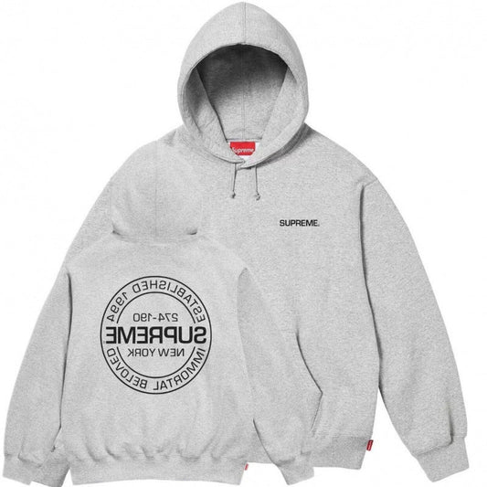 Supreme Established 1994 Circle Logo Hooded Sweatshirt - Heather Grey