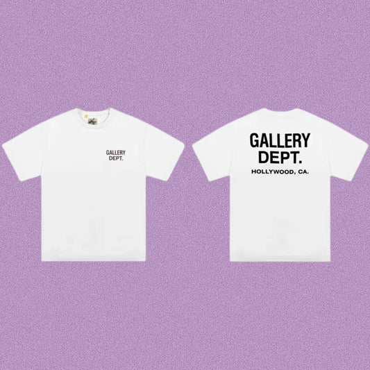 Gallery Dept. Hollywood Logo Short Sleeve T-Shirt - White/Black