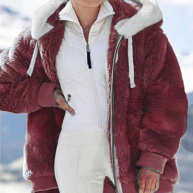 🎁Christmas Hot Sale 50% OFF🎄Hooded Fleece Jacket with Shearling Lining❄️